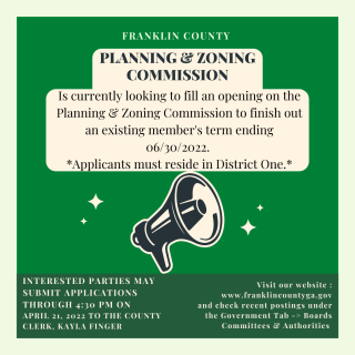 Planning & Zoning Commission Opening